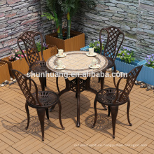 Promotional  outdoor cast  aluminum furniture 5 Pcs backyard furniture garden set coffee table with chairs